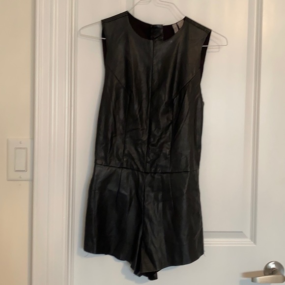 DIVIDED by H+M faux black leather romper/jumper - Picture 2 of 7